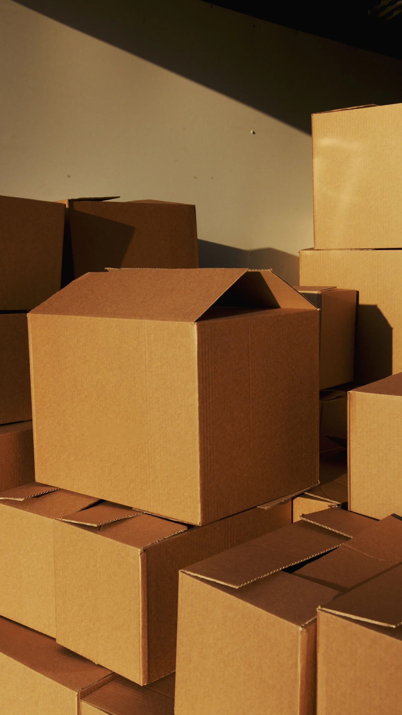 Packed cardboard parcels ready for shipping